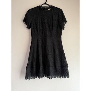 Altered State Brand Black High‎ Neck Short Sleeve Short Dress Sz Medium